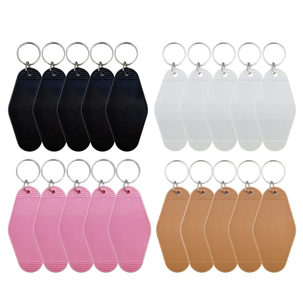 6439 20 PCS Motel Keychain Blank Hotel Keychains DIY Vintage Keychains